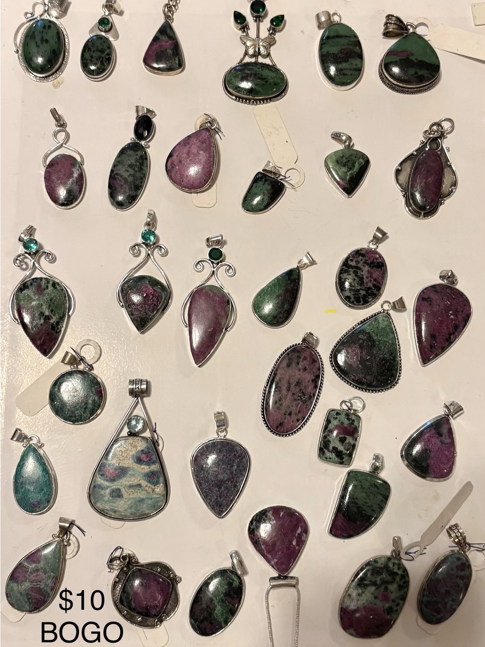 Ruby Zoisite S925 Pendants